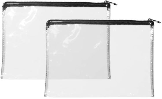 পুনর্ব্যবহারযোগ্য 12x8.7inch জিপার মানি পাউচ স্বচ্ছ পিভিসি ব্যাগ জিপার সহ