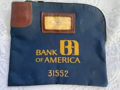 VINTAGE BANK OF AMERICA MONEY BAG LOCK BAG ID BAG BILL BAG COIN BAG ব্যাংক লক ব্যাগ