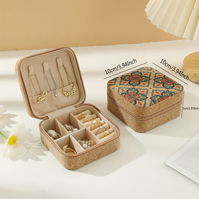 ORIGINAL PREMIUM CORK JEWELRY BOX পোর্টেবল ভ্রমণ কানের দুল রিং নেকলেস স্টোরেজ বক্স