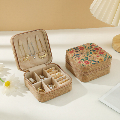 ORIGINAL PREMIUM CORK JEWELRY BOX পোর্টেবল ভ্রমণ কানের দুল রিং নেকলেস স্টোরেজ বক্স