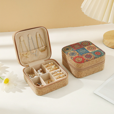 ORIGINAL PREMIUM CORK JEWELRY BOX পোর্টেবল ভ্রমণ কানের দুল রিং নেকলেস স্টোরেজ বক্স