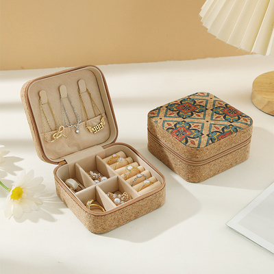 ORIGINAL PREMIUM CORK JEWELRY BOX পোর্টেবল ভ্রমণ কানের দুল রিং নেকলেস স্টোরেজ বক্স