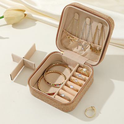 ORIGINAL PREMIUM CORK JEWELRY BOX পোর্টেবল ভ্রমণ কানের দুল রিং নেকলেস স্টোরেজ বক্স