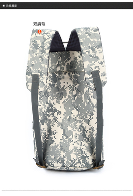 CAMO ডাবল কাঁধ বালতি ব্যাগ বড় ক্ষমতা বহিরঙ্গন CAMO ব্যাকপ্যাক একক কাঁধ ক্রসবডি ভ্রমণ ব্যাকপ্যাক হ্যান্ডব্যাগ