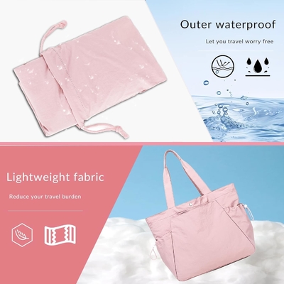 মহিলাদের জন্য BTOOP TOTE BAG, FOLDABLE BEACH জিম ব্যাগ, সাইড-CINCH হালকা ওজন ভ্রমণ,কাজের জন্য শপিং ব্যাগ