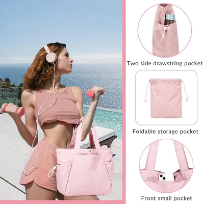 মহিলাদের জন্য BTOOP TOTE BAG, FOLDABLE BEACH জিম ব্যাগ, সাইড-CINCH হালকা ওজন ভ্রমণ,কাজের জন্য শপিং ব্যাগ