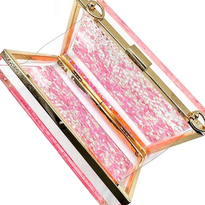 JeVenis ম্যাজিকাল স্বচ্ছ Sequins ক্লচ ব্যাগ বিকেলের হ্যান্ডব্যাগ পার্টি বোল নববধূ জন্য