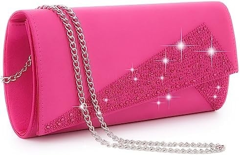 DASEIN মহিলাদের SATIN RHINESTONE Clutch সন্ধ্যার ব্যাগ স্পার্কল গ্লিটার চকচকে মানিব্যাগ পার্টি জন্য বিবাহের ককটেল প্রোম