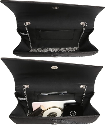 DASEIN মহিলাদের SATIN RHINESTONE Clutch সন্ধ্যার ব্যাগ স্পার্কল গ্লিটার চকচকে মানিব্যাগ পার্টি জন্য বিবাহের ককটেল প্রোম
