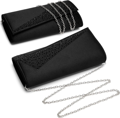 DASEIN মহিলাদের SATIN RHINESTONE Clutch সন্ধ্যার ব্যাগ স্পার্কল গ্লিটার চকচকে মানিব্যাগ পার্টি জন্য বিবাহের ককটেল প্রোম