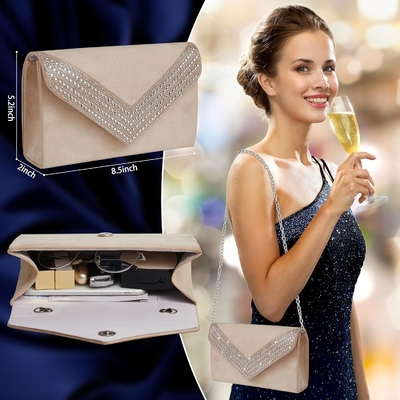 মহিলাদের জন্য Clutch ব্যাগ Rhinestone BLING সন্ধ্যায় ব্যাগ বিবাহের পার্টি জন্য হ্যান্ডব্যাগ প্রোম ভুয়া ঘাম এনভেলপ কাঁধ ব্যাগ