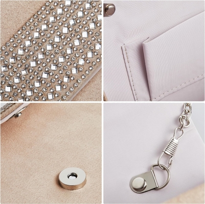 মহিলাদের জন্য Clutch ব্যাগ Rhinestone BLING সন্ধ্যায় ব্যাগ বিবাহের পার্টি জন্য হ্যান্ডব্যাগ প্রোম ভুয়া ঘাম এনভেলপ কাঁধ ব্যাগ