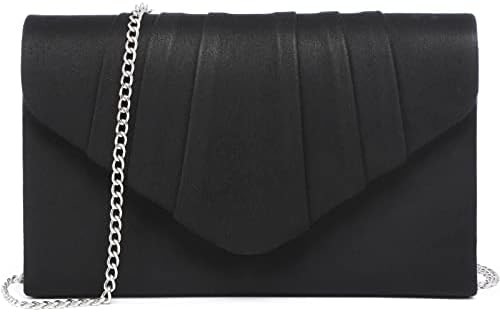 DASEIN মহিলাদের সন্ধ্যার ব্যাগ প্লিটেড এনভেলপ Clutch হ্যান্ডব্যাগ বিয়ের পার্টি ব্রাইডাল ব্যাগ