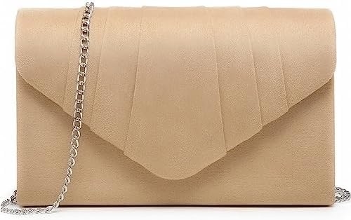 DASEIN মহিলাদের সন্ধ্যার ব্যাগ প্লিটেড এনভেলপ Clutch হ্যান্ডব্যাগ বিয়ের পার্টি ব্রাইডাল ব্যাগ