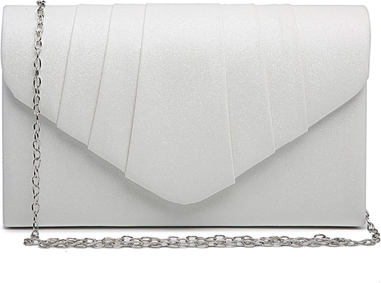 DASEIN মহিলাদের সন্ধ্যার ব্যাগ প্লিটেড এনভেলপ Clutch হ্যান্ডব্যাগ বিয়ের পার্টি ব্রাইডাল ব্যাগ
