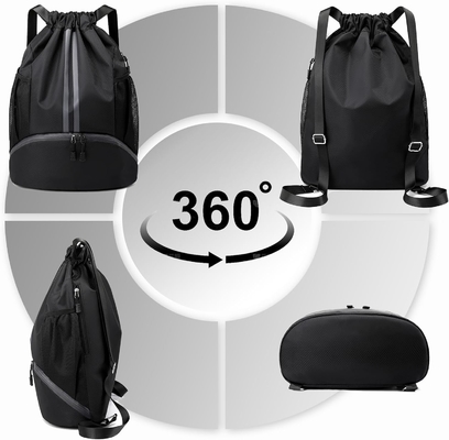 HOEDIA SPORTS DRAWSTRING RUCKPACK - STRING SWIM GYM BAG SHOE COMPACTMENT AND WET PROOF POCKET FOR WOMEN&amp;MEN (মহিলা ও পুরুষদের জন্য জুতো এবং ভিজা প্রতিরোধী পকেট সহ স্ট্রিং সাঁতার ব্যাকপ্যাক)