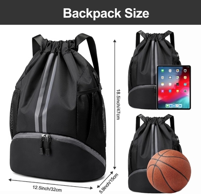 HOEDIA SPORTS DRAWSTRING RUCKPACK - STRING SWIM GYM BAG SHOE COMPACTMENT AND WET PROOF POCKET FOR WOMEN&amp;MEN (মহিলা ও পুরুষদের জন্য জুতো এবং ভিজা প্রতিরোধী পকেট সহ স্ট্রিং সাঁতার ব্যাকপ্যাক)