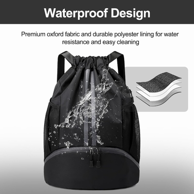 HOEDIA SPORTS DRAWSTRING RUCKPACK - STRING SWIM GYM BAG SHOE COMPACTMENT AND WET PROOF POCKET FOR WOMEN&amp;MEN (মহিলা ও পুরুষদের জন্য জুতো এবং ভিজা প্রতিরোধী পকেট সহ স্ট্রিং সাঁতার ব্যাকপ্যাক)