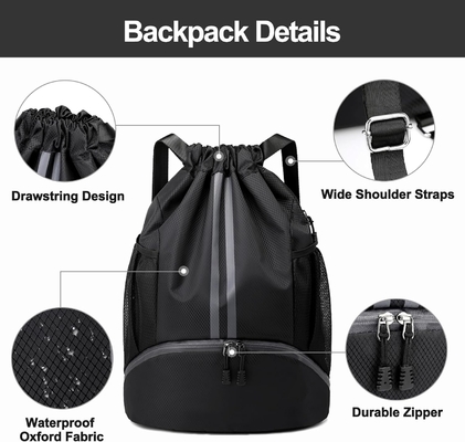 HOEDIA SPORTS DRAWSTRING RUCKPACK - STRING SWIM GYM BAG SHOE COMPACTMENT AND WET PROOF POCKET FOR WOMEN&amp;MEN (মহিলা ও পুরুষদের জন্য জুতো এবং ভিজা প্রতিরোধী পকেট সহ স্ট্রিং সাঁতার ব্যাকপ্যাক)