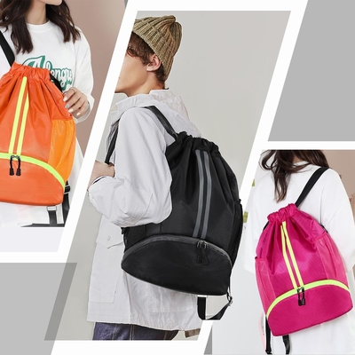 HOEDIA SPORTS DRAWSTRING RUCKPACK - STRING SWIM GYM BAG SHOE COMPACTMENT AND WET PROOF POCKET FOR WOMEN&amp;MEN (মহিলা ও পুরুষদের জন্য জুতো এবং ভিজা প্রতিরোধী পকেট সহ স্ট্রিং সাঁতার ব্যাকপ্যাক)