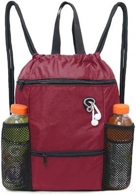 BEEGREEN DRAWSTRING-BACK-GYM-BAG, LARGE SPORTS BAG, পুরুষ এবং মহিলাদের জন্য স্ট্রিং ব্যাকপ্যাক সিঞ্চ ব্যাগ লাল
