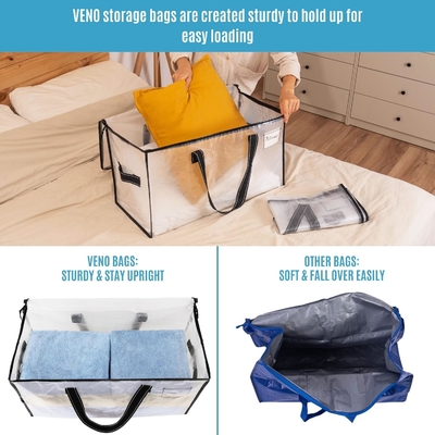 VENO 6 প্যাকিং সরানো ব্যাগ, Comforter এবং কম্বল স্টোরেজ ব্যাগ জন্য closet, সরানো বক্স, কভার সঙ্গে বক্স বিকল্প,