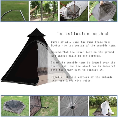 12'x10'x8'ডোম ক্যাম্পিং টেন্ট 5-6 ব্যক্তি 4 মরসুম ডাবল স্তর জলরোধী অ্যান্টি-ইউভি বায়ুরোধী তাঁবু পরিবার বহিরঙ্গন ক্যাম্পিং