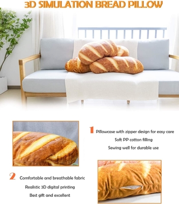 40 ইন 3 ডি সিমুলেশন রুটি আকৃতির বালিশ নরম lumbar baguette পিছন কুশন মজার খাদ্য প্লাশ stuffed খেলনা