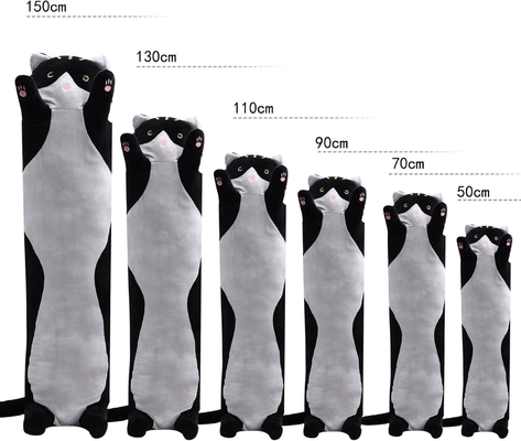 WUYU Lovely Plush Cat Doll Cute Cartoon Soft Stuffed Kitten Pillow Long Throw Sleeping Pillow Doll Toy Gift for Kids WUYU Lovely প্লাশ বিড়াল পুতুল মিষ্টি কার্টুন নরম ভরাট বিড়ালছানা বালিশ লং থ্রো স্লিপিং বালিশ পুতুল খেলনা উপহার শিশুদের জন্য