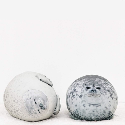 MerryXD Chubby Blob Seal Pillow,Fulled Cotton Plush Animal Toy Cute Ocean Medium ((17.6 ইঞ্চি)
