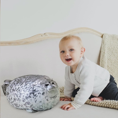 MerryXD Chubby Blob Seal Pillow,Fulled Cotton Plush Animal Toy Cute Ocean Medium ((17.6 ইঞ্চি)