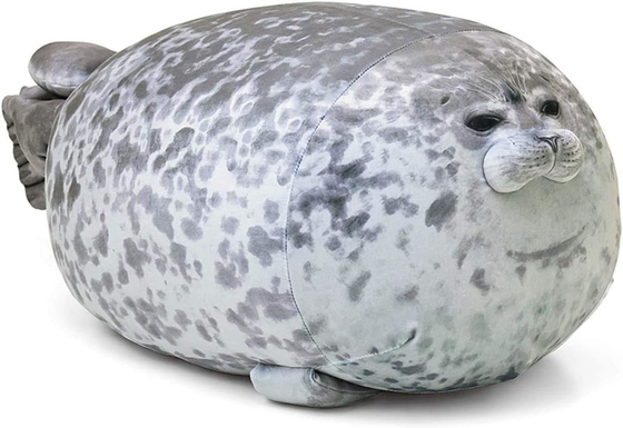 MerryXD Chubby Blob Seal Pillow,Fulled Cotton Plush Animal Toy Cute Ocean Medium ((17.6 ইঞ্চি)