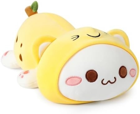 Onsoyours Cute Kitten Plush Toy 25.5" Stuffed Animal Pet Kitty Soft Anime Cat Large Plush Pillow for Kids (হোয়াইট এ, ২৫)5
