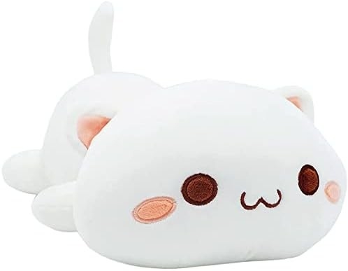 Onsoyours Cute Kitten Plush Toy 25.5" Stuffed Animal Pet Kitty Soft Anime Cat Large Plush Pillow for Kids (হোয়াইট এ, ২৫)5