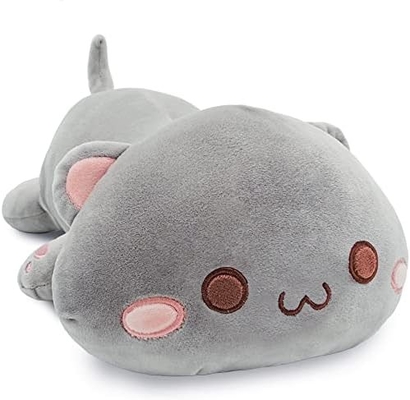 Onsoyours Cute Kitten Plush Toy 25.5" Stuffed Animal Pet Kitty Soft Anime Cat Large Plush Pillow for Kids (হোয়াইট এ, ২৫)5