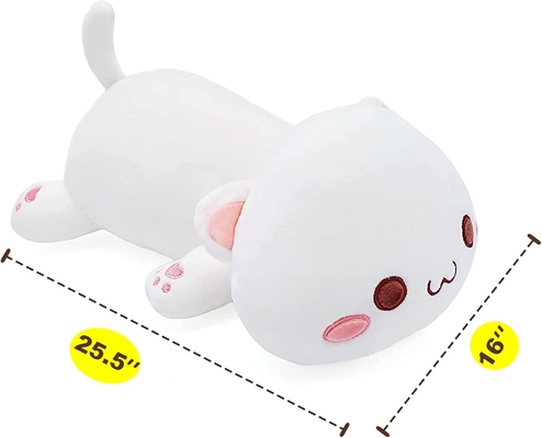 Onsoyours Cute Kitten Plush Toy 25.5" Stuffed Animal Pet Kitty Soft Anime Cat Large Plush Pillow for Kids (হোয়াইট এ, ২৫)5