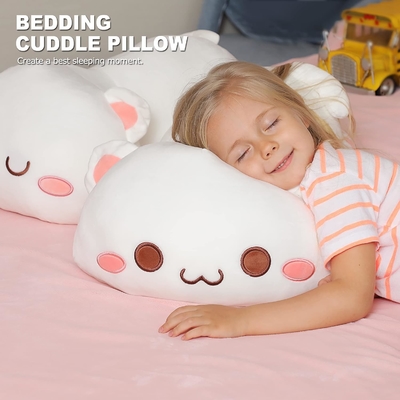 Onsoyours Cute Kitten Plush Toy 25.5" Stuffed Animal Pet Kitty Soft Anime Cat Large Plush Pillow for Kids (হোয়াইট এ, ২৫)5