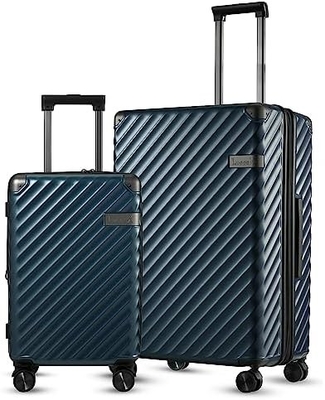 ক্যারিয়ার অন ব্যাগ 22x14x9 এয়ারলাইন অনুমোদিত - 35L পলিকার্বোনেট স্পিনার হুইল সহ হার্ড শেল প্রসারিত স্যুটকেস