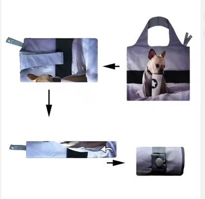 পাইকারি RPET পুনর্ব্যবহারযোগ্য পলিস্টার দীর্ঘস্থায়ী বড় শপিং পুনরায় ব্যবহারযোগ্য গ্রোসারি টোট ব্যাগ