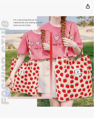 মহিলা এবং মেয়েদের জন্য টোট ব্যাগ, বৃহৎ ধারণক্ষমতা সম্পন্ন কর্ডরয় পুনরায় ব্যবহারযোগ্য মুদি শপিং ব্যাগ, ভিতরের অংশ সহ