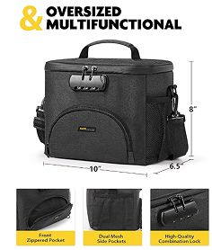 সংমিশ্রণ লক সহ আইসোলেটেড লাঞ্চ ব্যাগ - পুরুষদের জন্য স্থায়ী কাঁধের স্ট্র্যাপ সহ টেকসই, ফুটোপ্রুফ, নরম শীতল ব্যাগ মহিলাদের জন্য