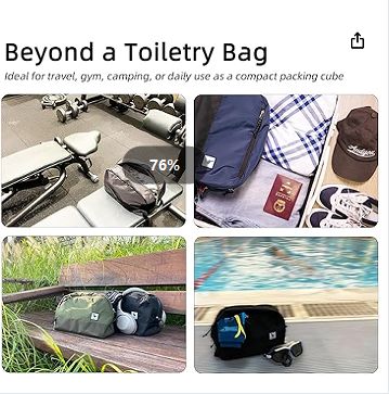 Travel Toiletry Bag 8L for Women, Large Packing Cube with Waterproof TPU Wet/Dry Compartment