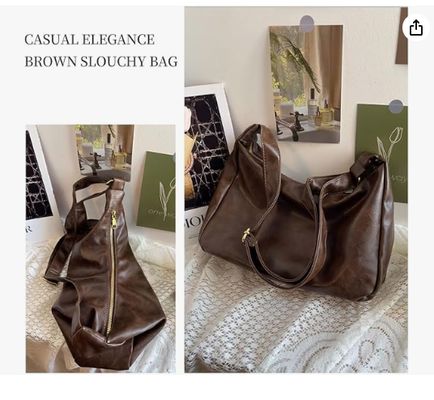 মহিলাদের জন্য হাবো ব্যাগ, আল্ট্রা নরম ভাঁজযোগ্য ভেগান চামড়া কাঁধের হ্যান্ডব্যাগ, স্টাইলিশ স্লুচি টোট ব্যাগ