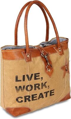 Upcycled Large Canvas shoulder Bag for women canvas tote boho handbag