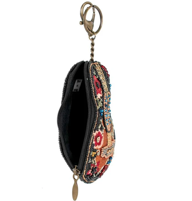 Beaded Coin Bag with Zipper Closure and Easy Open Hook Perfect for Organizing Coins Credit Cards and Small Personal Items