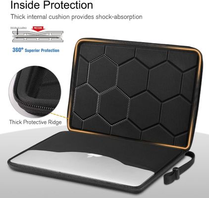 জল প্রতিরোধী ইভিএ ল্যাপটপ স্লিভ 13 ইঞ্চি সুরক্ষা কেস নিরাপদ বহন জন্য টেকসই 1680d পলিস্টার পৃষ্ঠ বৈশিষ্ট্যযুক্ত