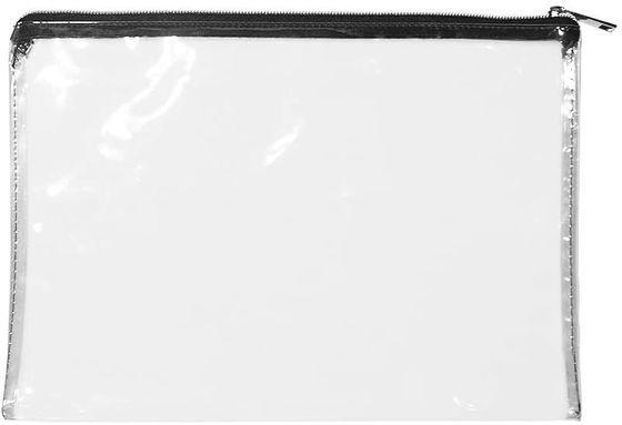 পুনর্ব্যবহারযোগ্য 12x8.7inch জিপার মানি পাউচ স্বচ্ছ পিভিসি ব্যাগ জিপার সহ