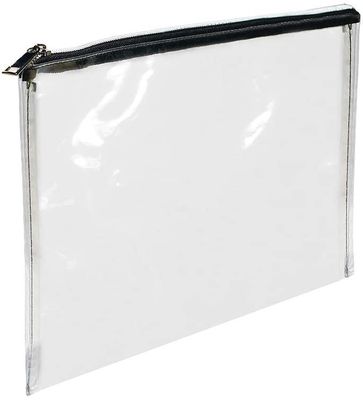 পুনর্ব্যবহারযোগ্য 12x8.7inch জিপার মানি পাউচ স্বচ্ছ পিভিসি ব্যাগ জিপার সহ